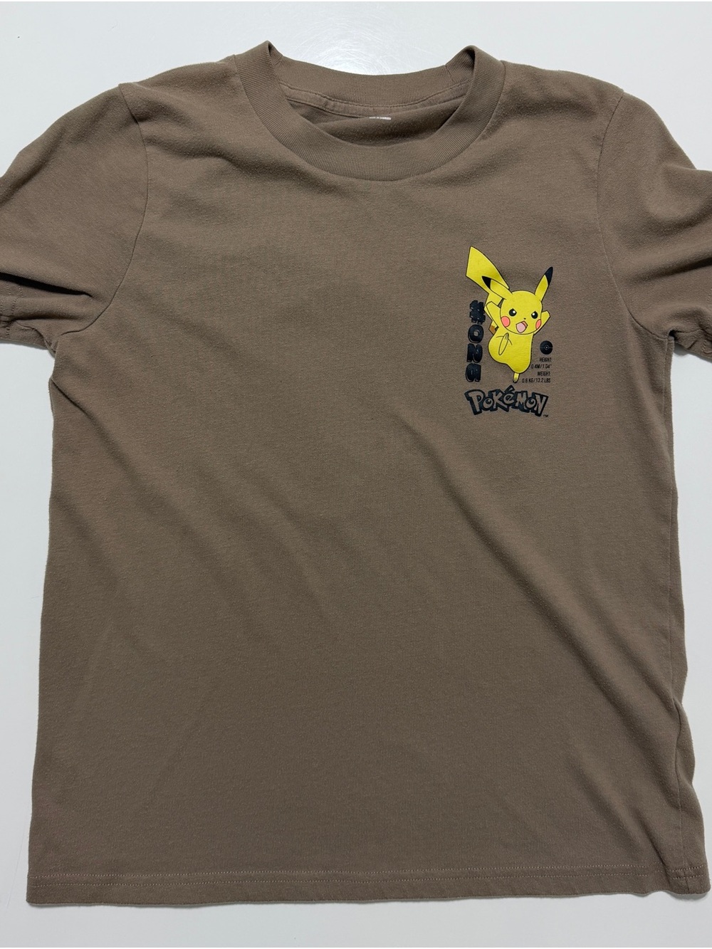 abercrombie kids Brown Tee with Yellow Pikachu Graphic